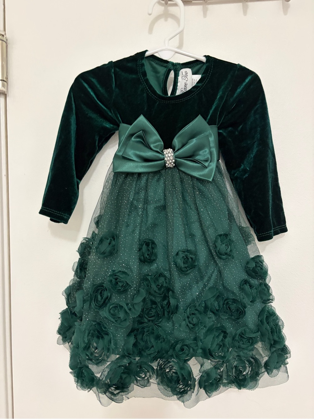 Speechless Emerald Green Velvet & Rosette Tulle Dress